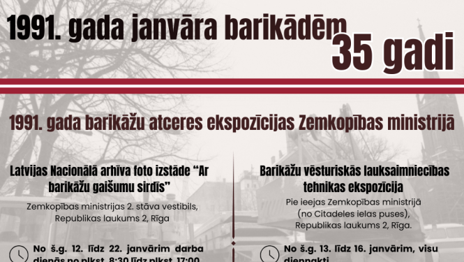 Plakāts 1991.gada janvāra barikādēm 35 gadi