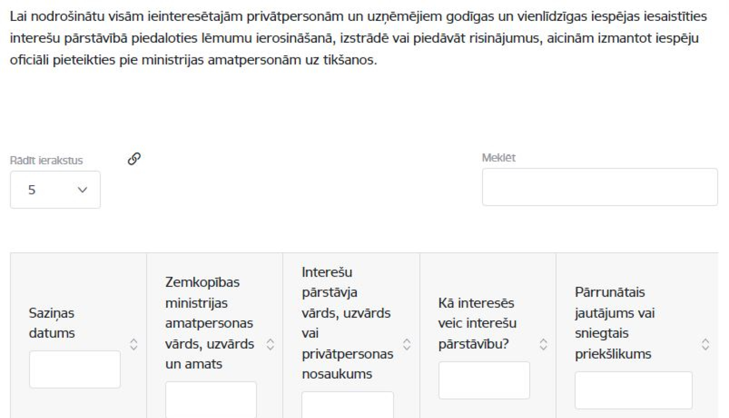 ekrānšāviņš no ZM mājaslapas