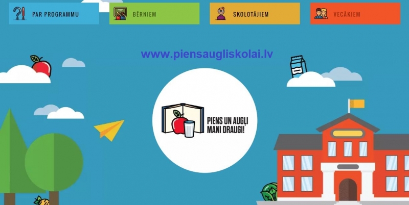 "Piens un augļi skolai” plakāts