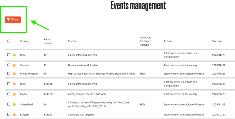 Norādīta atrašanās vieta, kur meklēt filtra pogu