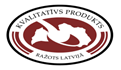 bordo krāsas norāde "kvalitatīvs produkts, ražots Latvijā"