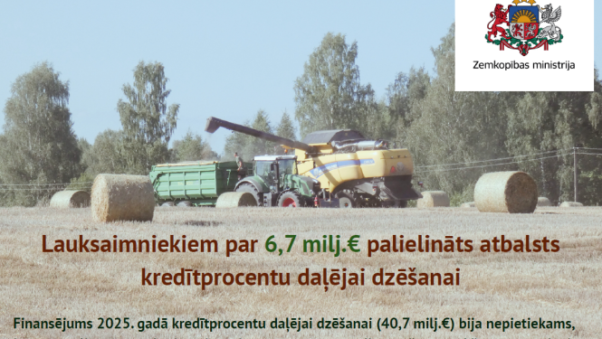 Baneris par papildu atbalstu lauksaimniekiem