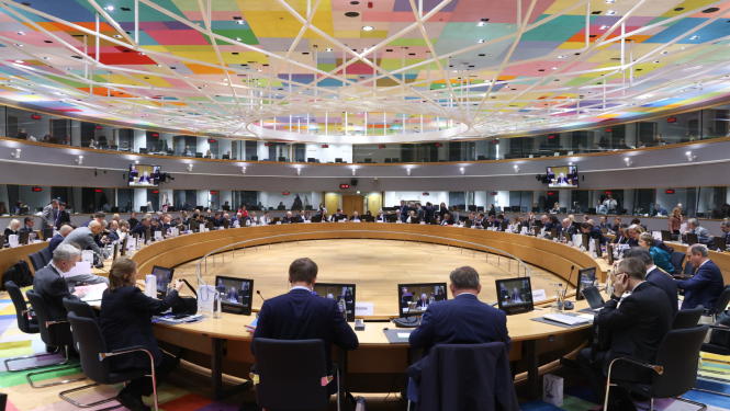 ES sanāksmju zāle Briselē, sanāksme