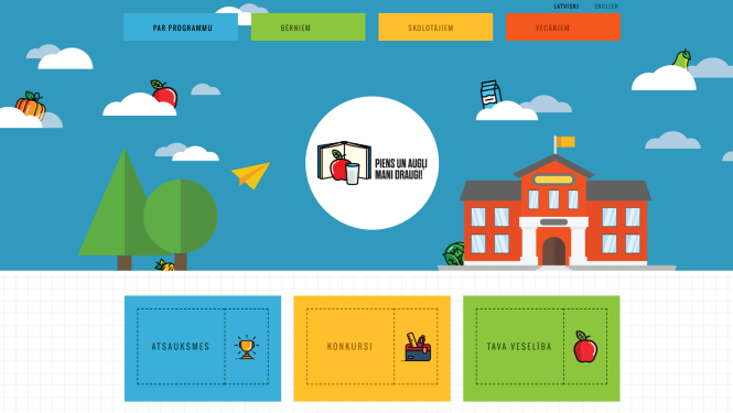 Piens un augļi skolai logo