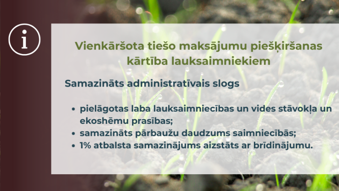 Vizuālis par tiešo maksājumu noteikumu grozījumiem