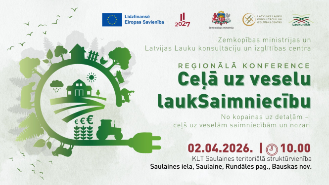 Ceļā uz veselu lauksaimniecību konferences plakāts