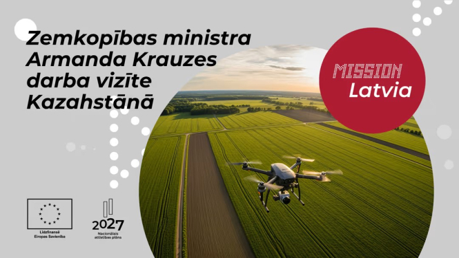 Plakāts - uzaicinājums uzņēmējiem piedalīties vizītē Kazahstānā