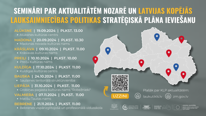 konferences plakāts ar norises vietām un datumiem