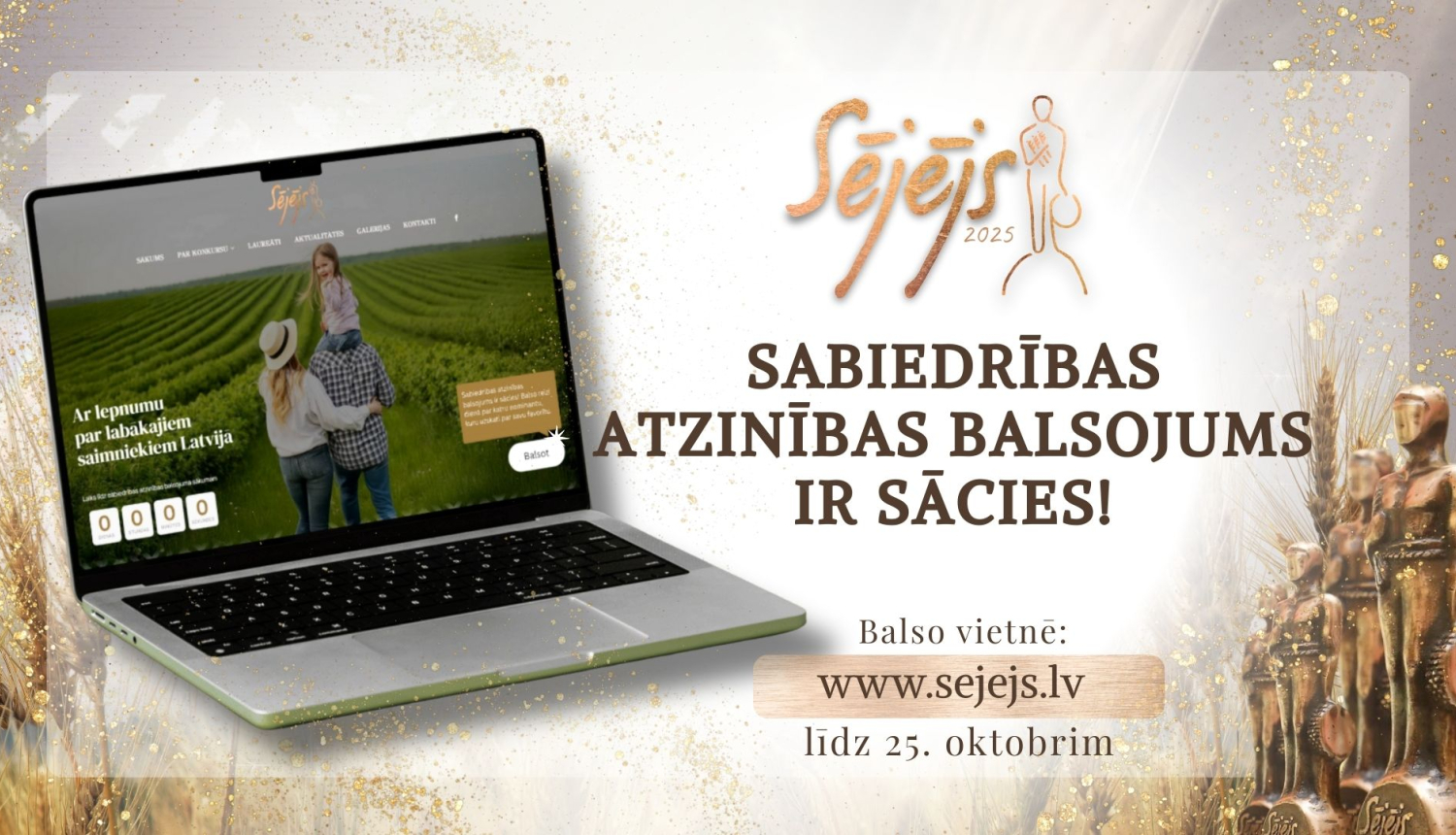 Aicinājums sākt balsojumu par balvas ieguvējiem 