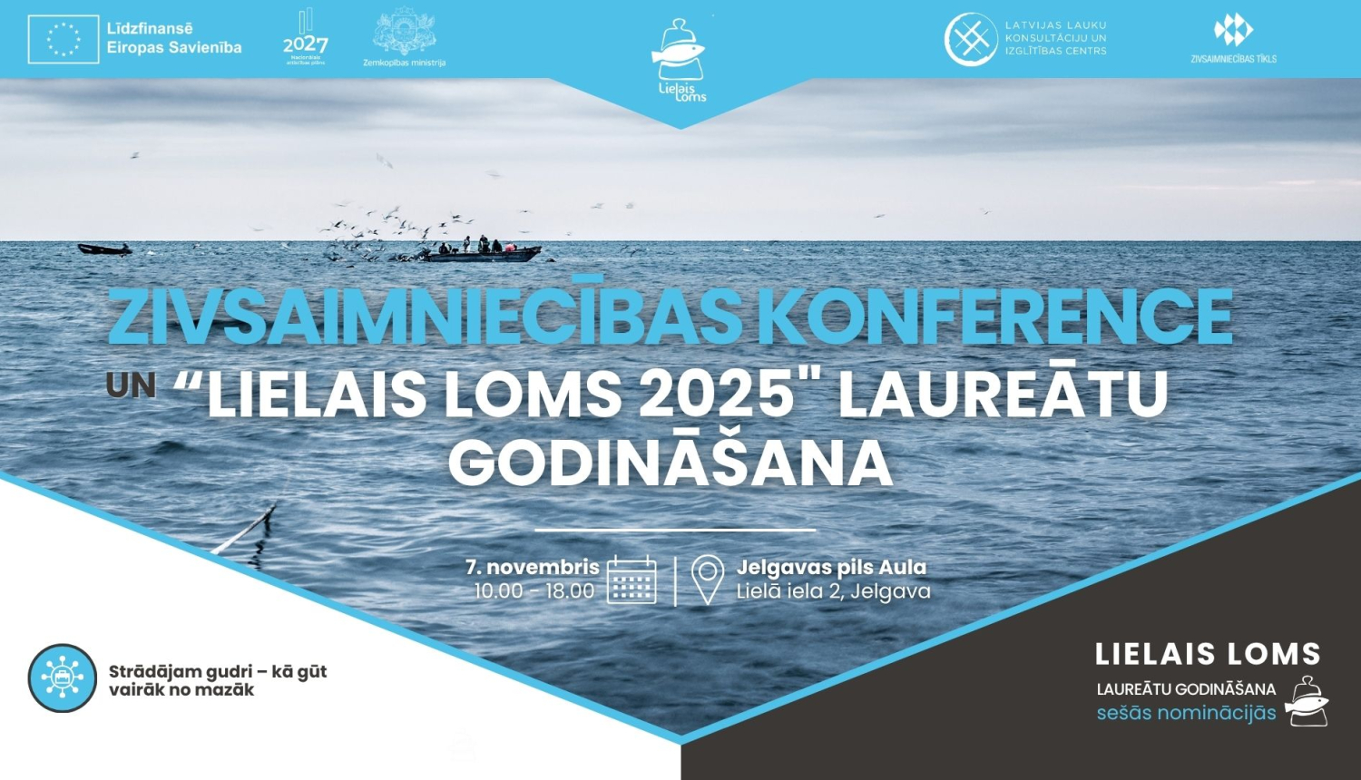 Plakāts ar informāciju par konferences norises laiku un vietu