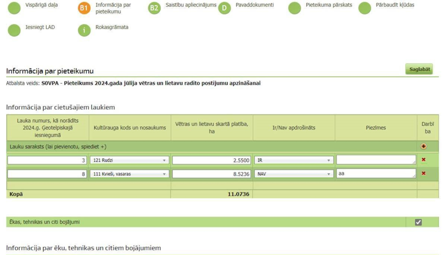 s;akumlogs Lauku atbalsta dienesta Eloktroniskās pieteikšanās sistēmas mājaslapā