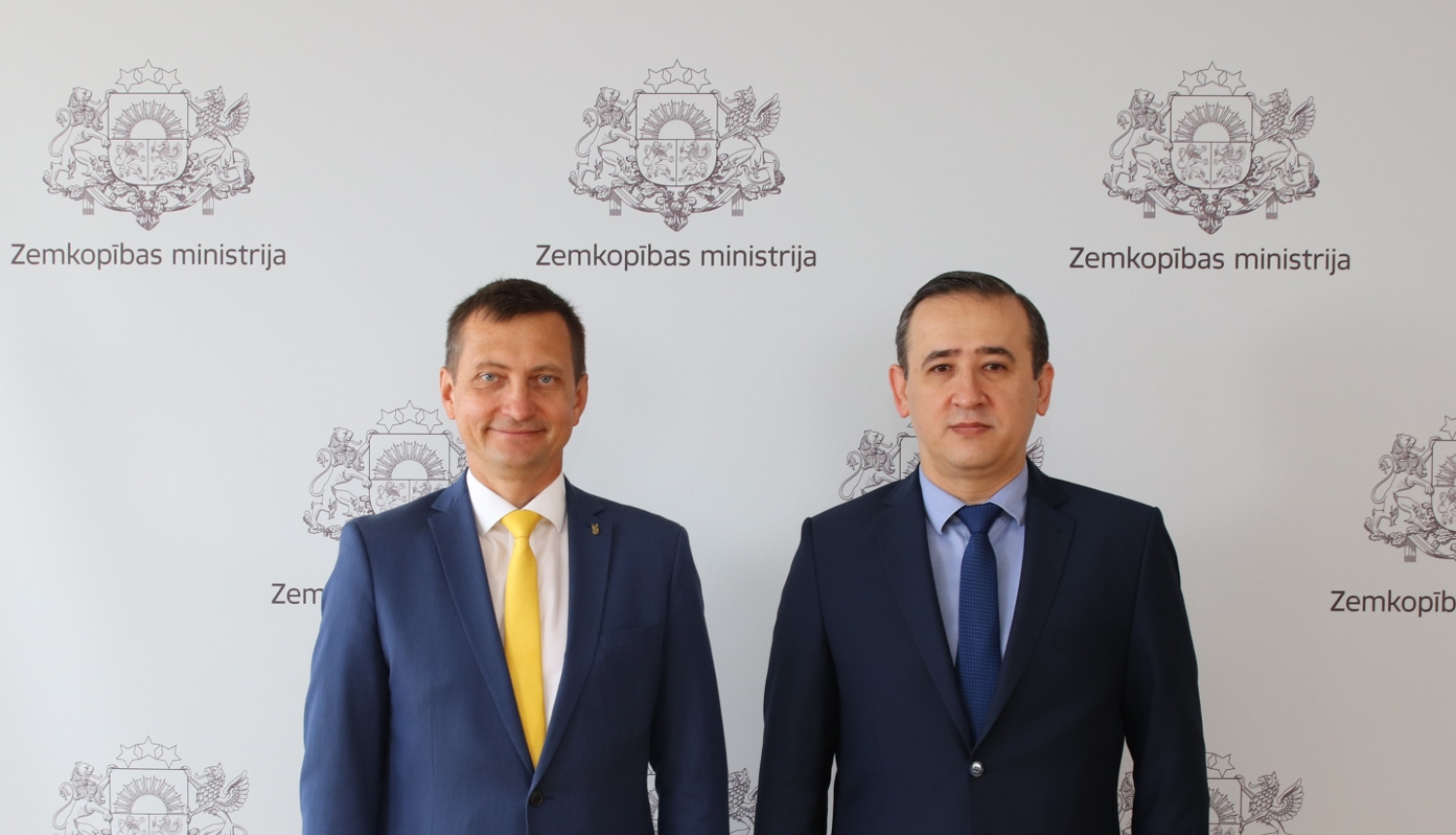 Minister of Agriculture Armands Krauze and Timur Rakhmanov, Ambassador of Uzbekistan to Latvia