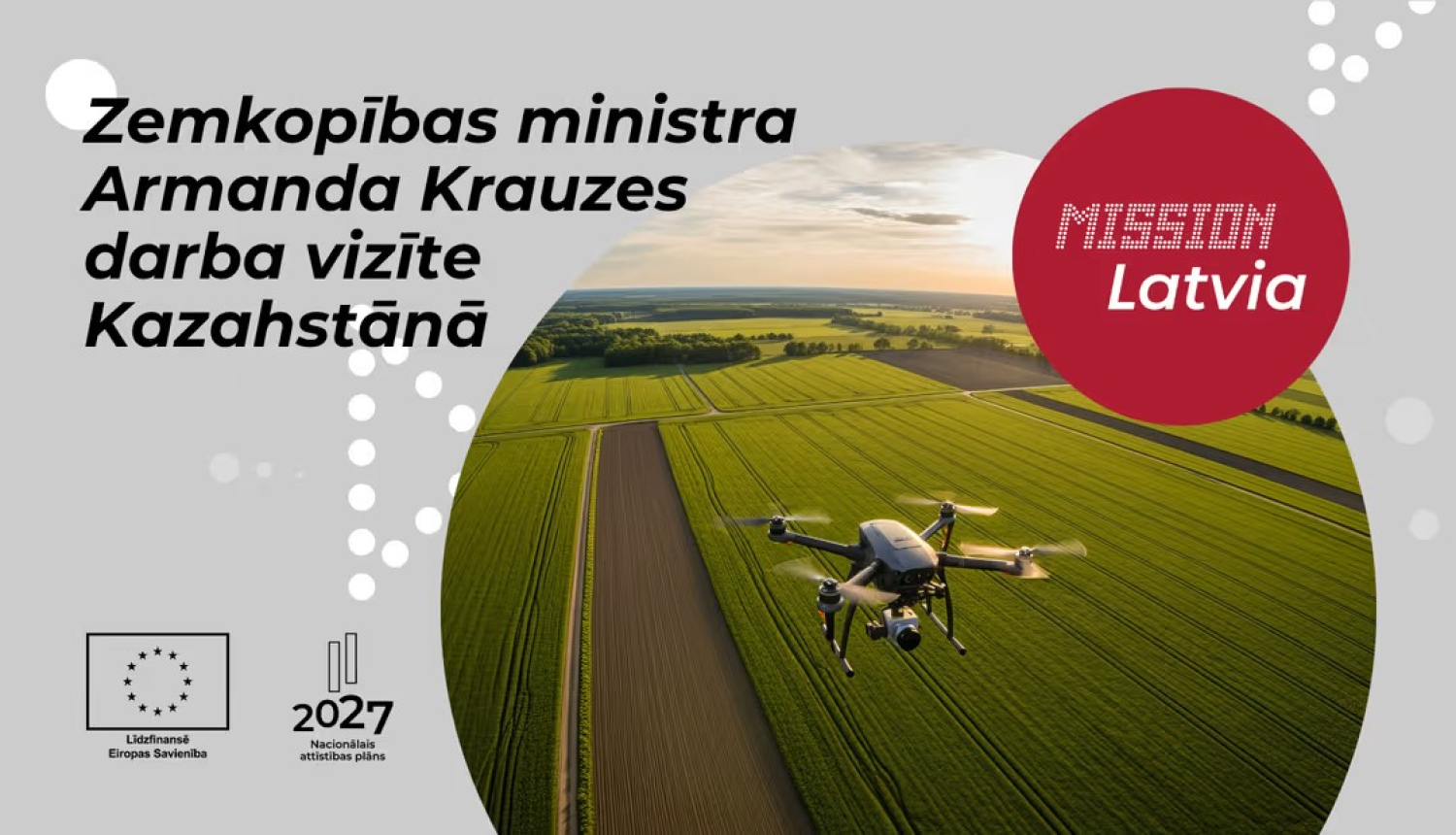 Plakāts - uzaicinājums uzņēmējiem piedalīties vizītē Kazahstānā