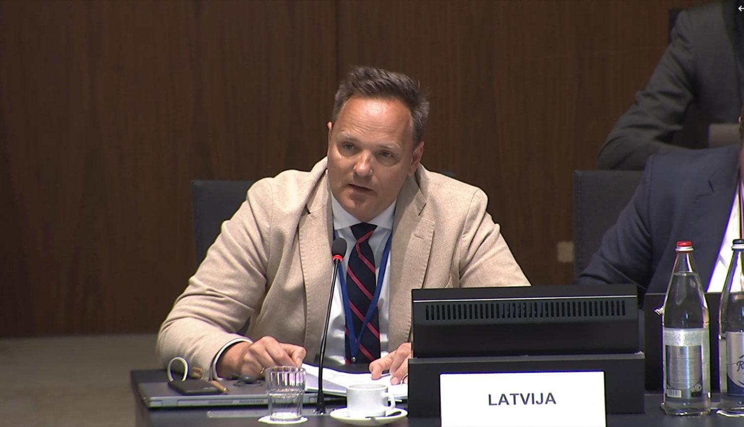 Valsts sekretārs Raivis Kronbergs uzrunā ES lauksaimniecības un zivsaimniecības ministrus